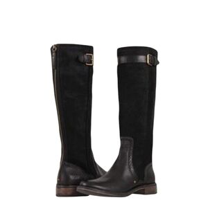 UGG Castille Black Suede Leather Knee High Boots